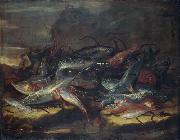Giuseppe Recco Still-life with fish. Sweden oil painting artist